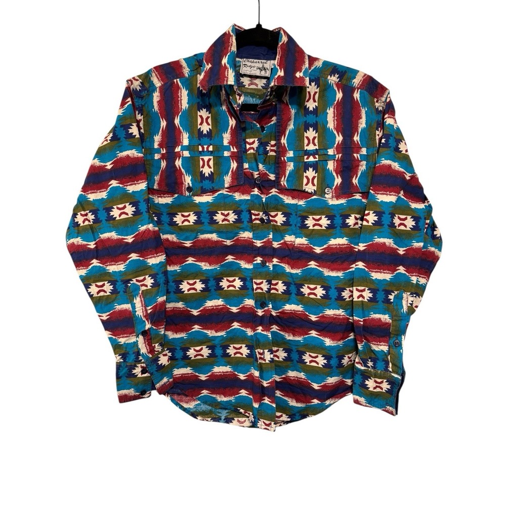 Chaparral Ridge Vintage Women's Shirt SM Button Western Aztec Tribal Ranch